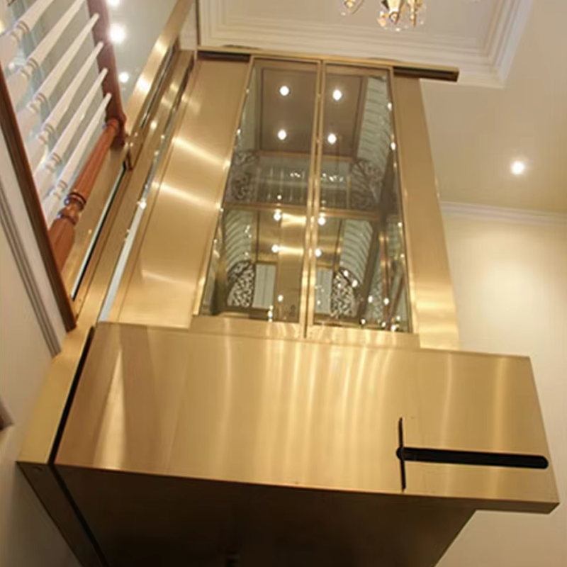 VTEV104 Ascensores Elevadores Luxury Stainless Steel Villa Elevator para sa Pampamilyang Paggamit