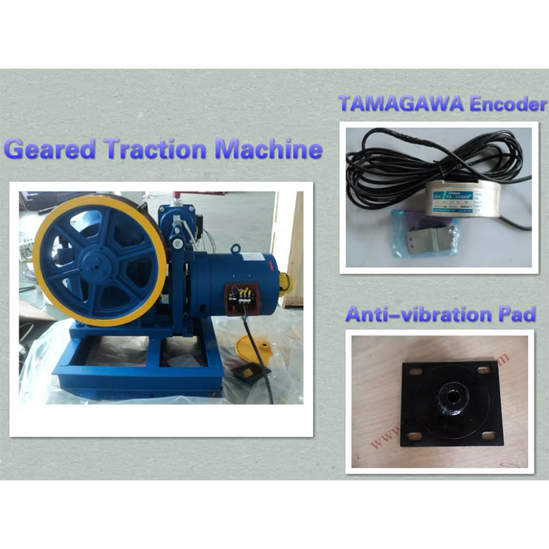 VTSP216 Mga Bagong Produkto YJF100K 320Kg-450Kg Mga Bahagi ng Elevator Torindrive Elevator Geared Traction Machine