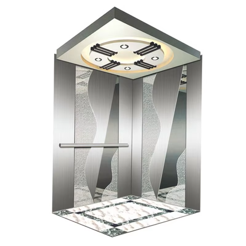 VTSP129 Mga Bahagi at Accessory ng Elevator High-End Passenger Elevator Cabin na may mga Ceiling Light Panel