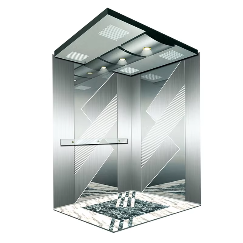 VTSP130 Passenger Elevator Cabin para sa Mga Hotel na may Stainless Steel Construction Dekorasyon na Ceiling LED Trim 1 Taon na Warranty