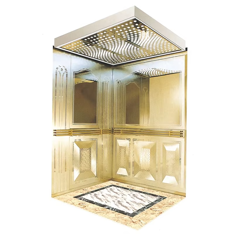 VTSP131 Modern Commercial Elevator Cabin na may Stainless Steel Low Noise Anti-Slip Floor at LED Panels