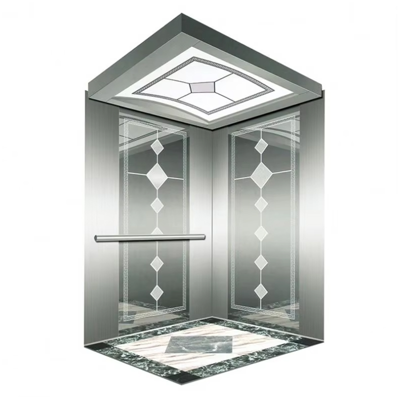 VTSP134 Passenger Elevator Cabin na may Energy-Efficient LED Ceiling Stainless Steel Construction ISO9001 Certified 1 Year Warranty