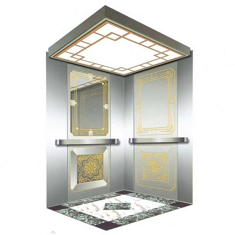 VTSP134 Passenger Elevator Cabin na may Energy-Efficient LED Ceiling Stainless Steel Construction ISO9001 Certified 1 Year Warranty