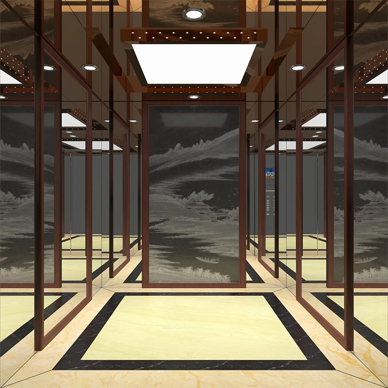 VTSP136 Elevator Parts & Accessories Passenger Lift Cabin na may LED Lighting at Premium Dekorasyon