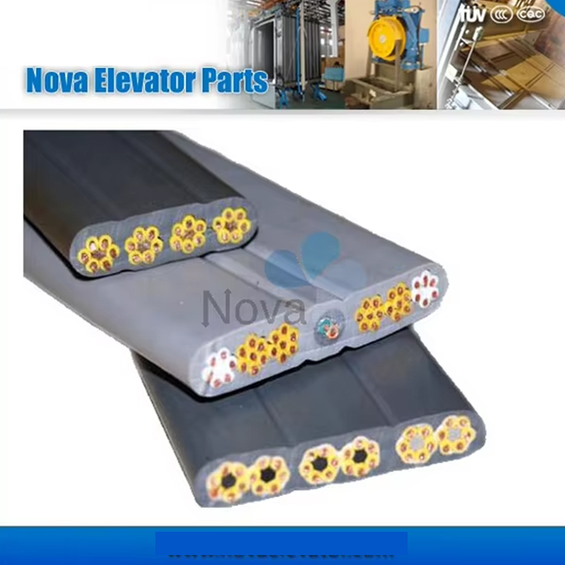 VTSP368 Elevator Flat Flexible Copper Conductor PVC Insulated PVC Sheath Elevator Travelling Cable